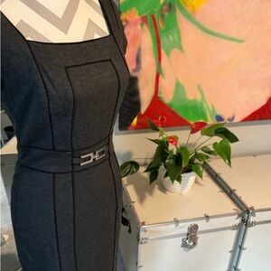 Black house, white market, gray and black color black dress